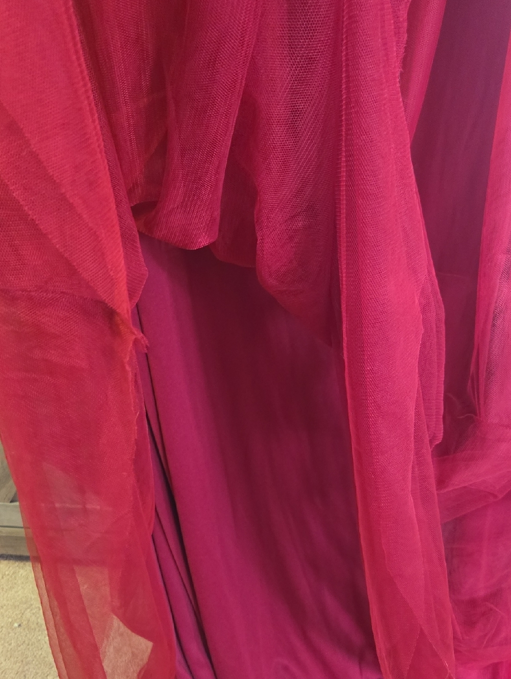 Ever Pretty Burgundy Sequin Tulle Formal Gown - Picture 5 of 6